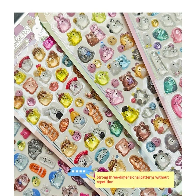 3D Embossed Animal Series Sticker Cute Decor For Handcrafts, Notebooks, Device Embellishment & Gifts Anime Worlds Store