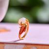 Adjustable Vintage Enamel Koi Fish Ring With Gold Plated Copper Band Women Men Retro Hanfu Qipao Accessory
