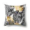 Home Decor Black and White Plant Leaf Sofa Pillow Cover Office Seat Cushion  Tropical