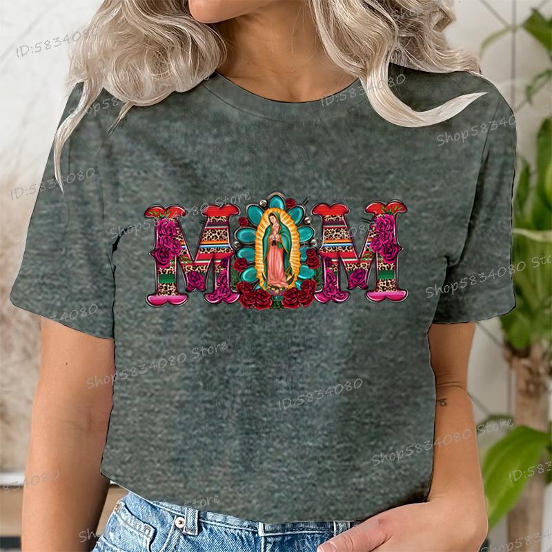 Mexican Mom Shirt Mothers Day Gift Short Sleeve Tshirt Mom Flower Leopard Print Tshirts Gift for Mama Vintage Retro Clothes