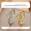2026 Diamond-Encrusted Korean Style Adjustable Zirconia Flower Ring for Women