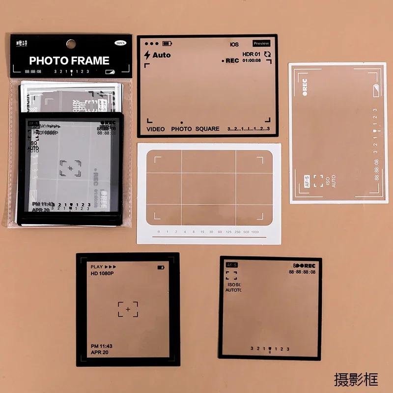15 Sheets Vintage Photo Film Frame PET Sticker Package DIY Diary Junk Journal Decoration Label Stickers Album Scrapbooking