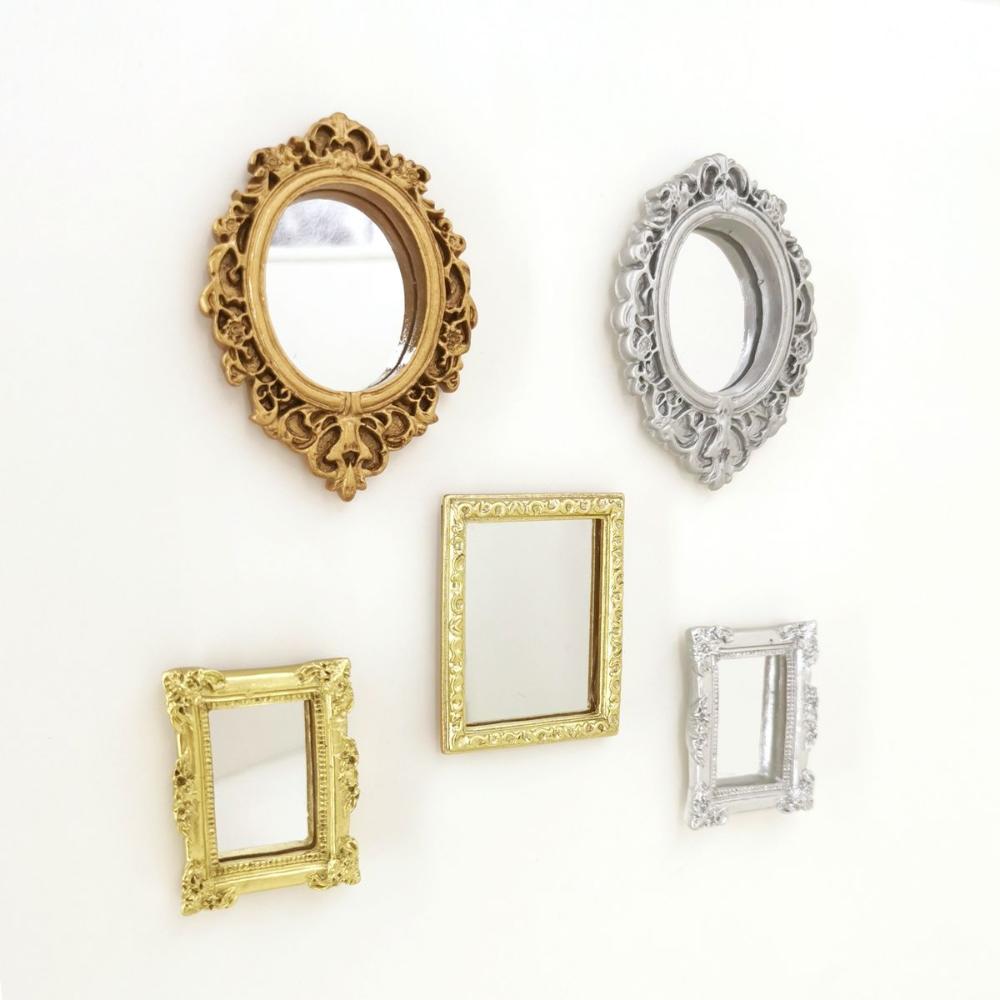 Doll House Decor 1/12 Mini Victorian Tiny Furniture Ornament Dollhouse Mirror Miniature