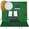VidaXL Photo Studio Kit with Lighting Backdrop and Reflector Photography Light Background System Kit 3094688