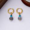 Retro new Chinese turquoise earrings, bracelet, love necklace, women's light luxury niche high-end jewelry set