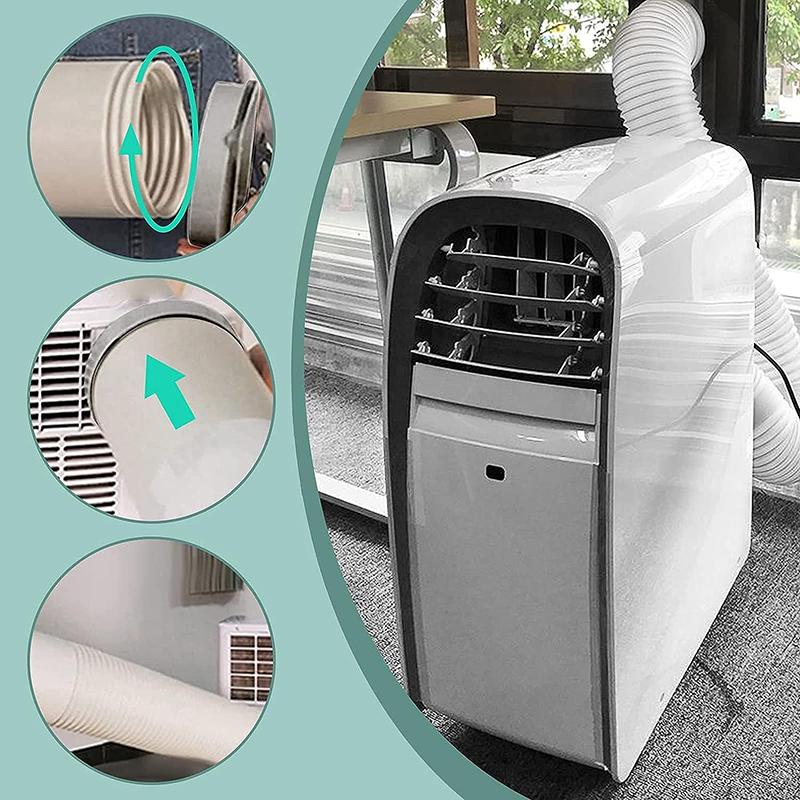 15cm Universal Portable Air Conditioner Exhaust Hose Connector Round AC Tube Interface Coupling Adapter Replacement Parts for Home Office