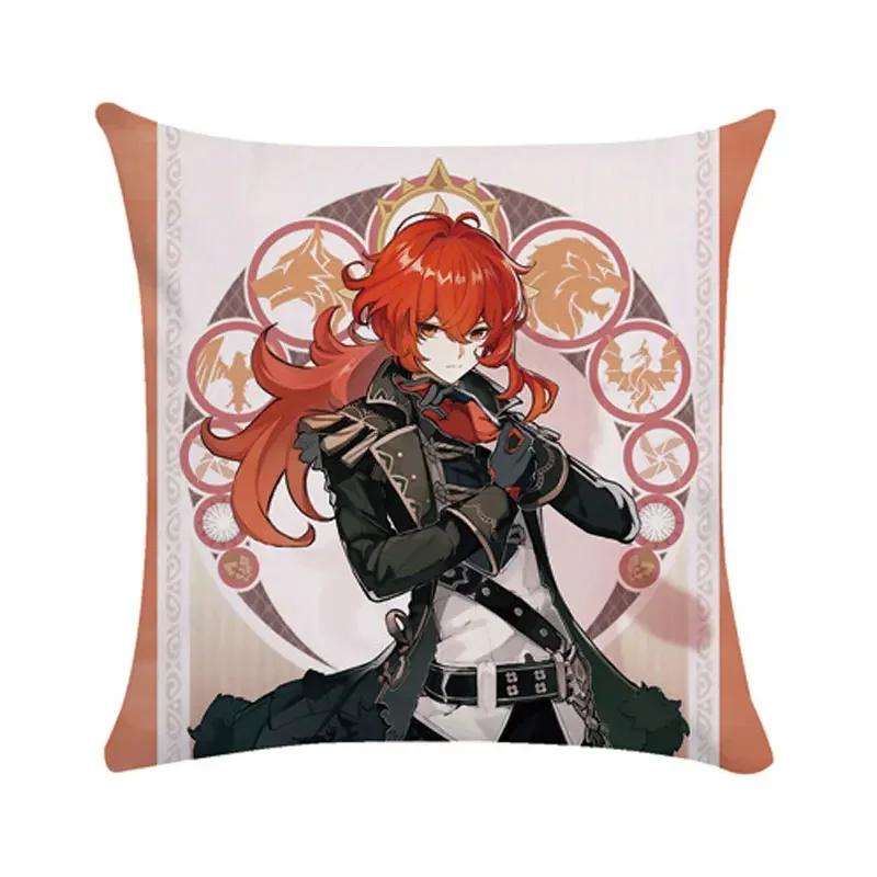 40/45/50cm Genshin Pillowcases Dormitory Sofa Bedside Cushion Cover Cartoon Anime Home Decor Throw Pillow Case