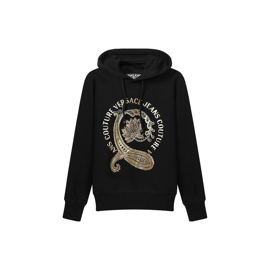 VERSACE JEANS COUTURE Hooded Sweatshirt Spring Fall Men's Black B7GZA7EC-30310-K42