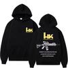 Heckler & Koch HK M4 Graphic Print Vintage Unisex Loose Warm Streetwear Fall Winter Hoodie