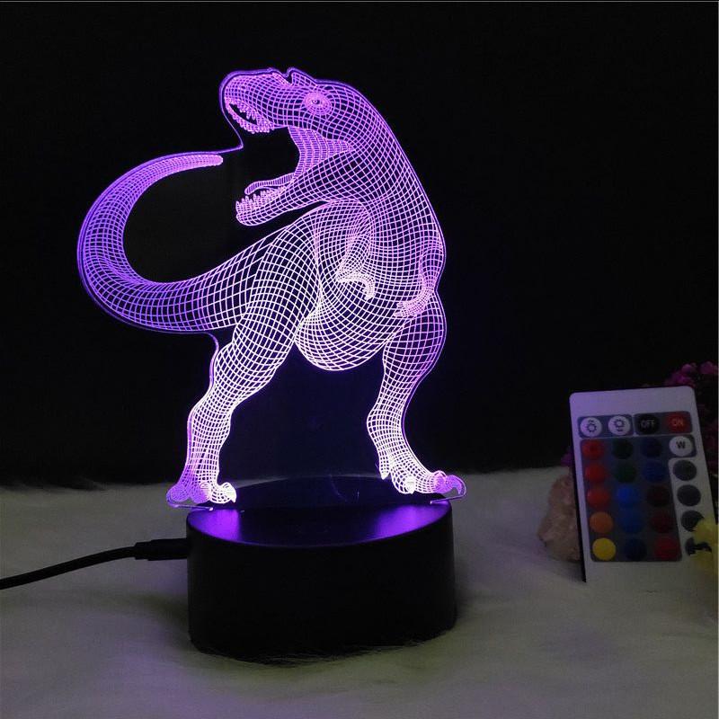 Led 3d Night Light Color Changing Touch Switch Dinosaur Shape Lamp Gift Kids