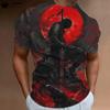 Vintage 3D Samurai Pattern T-Shirt Men Summer Outdoor Men Top Fashion Breathable Men Short Sleeve Tee Round Neck Men's Clothing