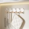 Home-use Hexagonal Water Ripple Hooks - No-drilling Bathroom Door Back Invisible Hooks - Bathroom Adhesive Round Hooks