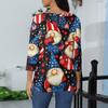 Women's Fashion Casual Round Neck 3/4 Sleeve Loose Printed T-Shirt Ladies Top