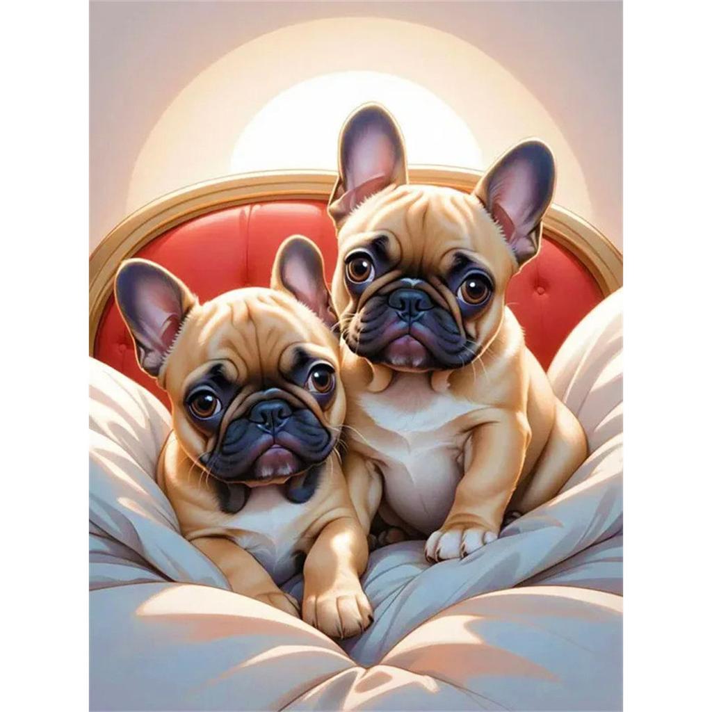 DIY Diamond Painting Cute Puppy Cross Stitch Kit Mosaic Art Diamond Painting Full Circle Diamond Home Decoration
