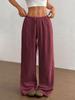 2026 Summer Women's Crinkled Cotton High-Waist Casual Trousers