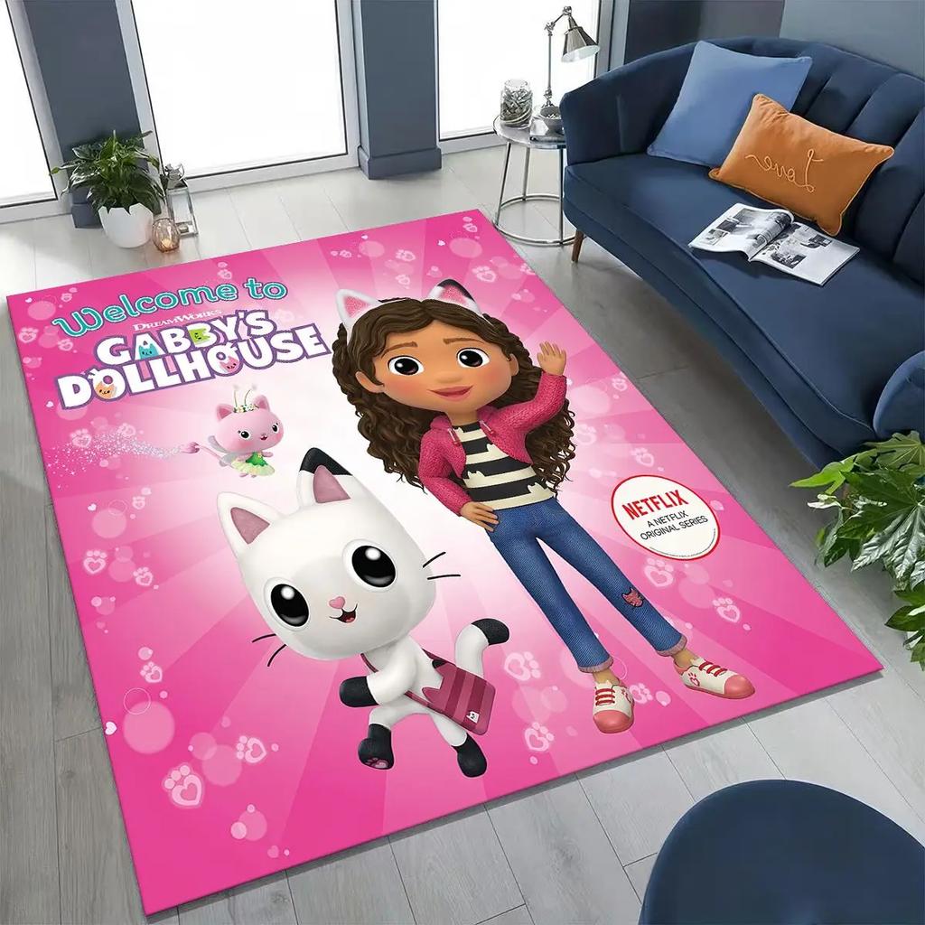 27 Style Cartoon Gabbys Dollhouse Girl Gift Rug for Bedroom Living Room Sofa Home Doormat Decor, Large Kids Non-slip Floor Mat