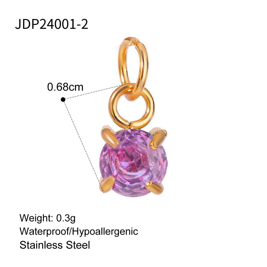 Elegant Gold December Birthstone Pendant Charm Fashion Jewelry Accessories for Women