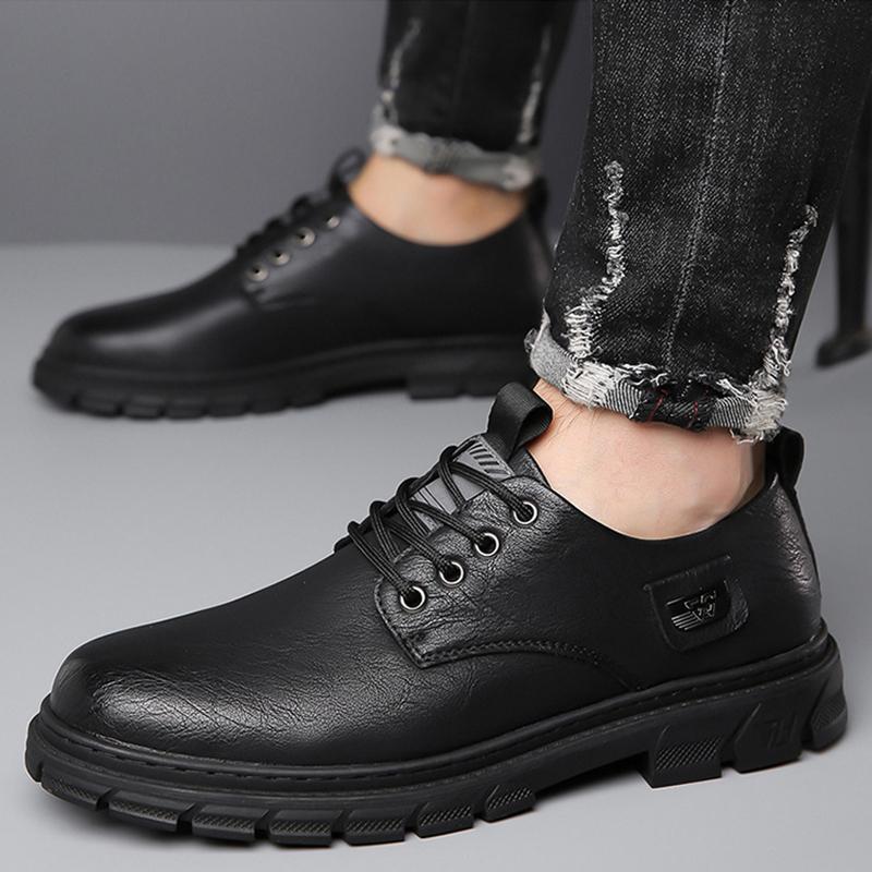 Fashion Men's leather shoes, men's casual leather shoes, comfortable and breathable men's shoes, work shoes, workwear shoes, rain shoes