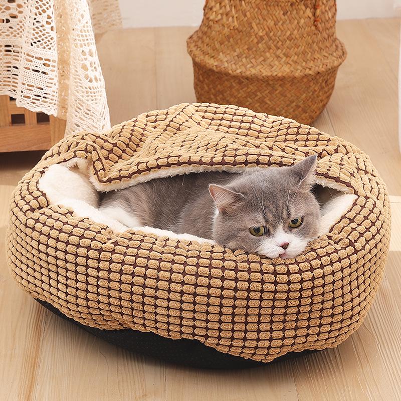 All-Season Semi-Enclosed Cat and Dog Nest with Cushion
