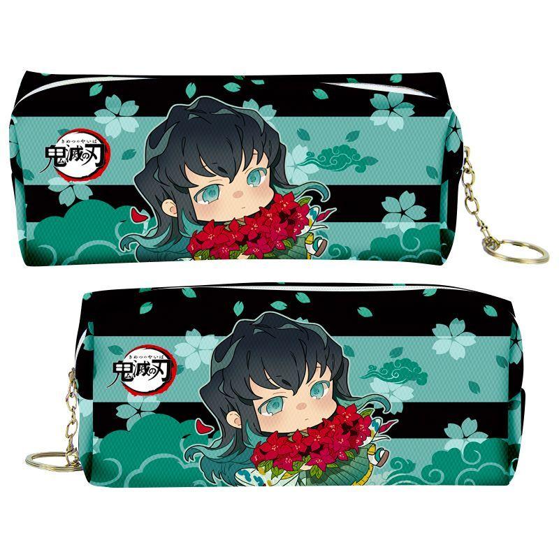 Slayer Demon Cartoon Animation Peripheral Pencil Case Stationery Box Pencil Coin Purse PU Zipper Nezuko Mitsuri Butterfly Ninja