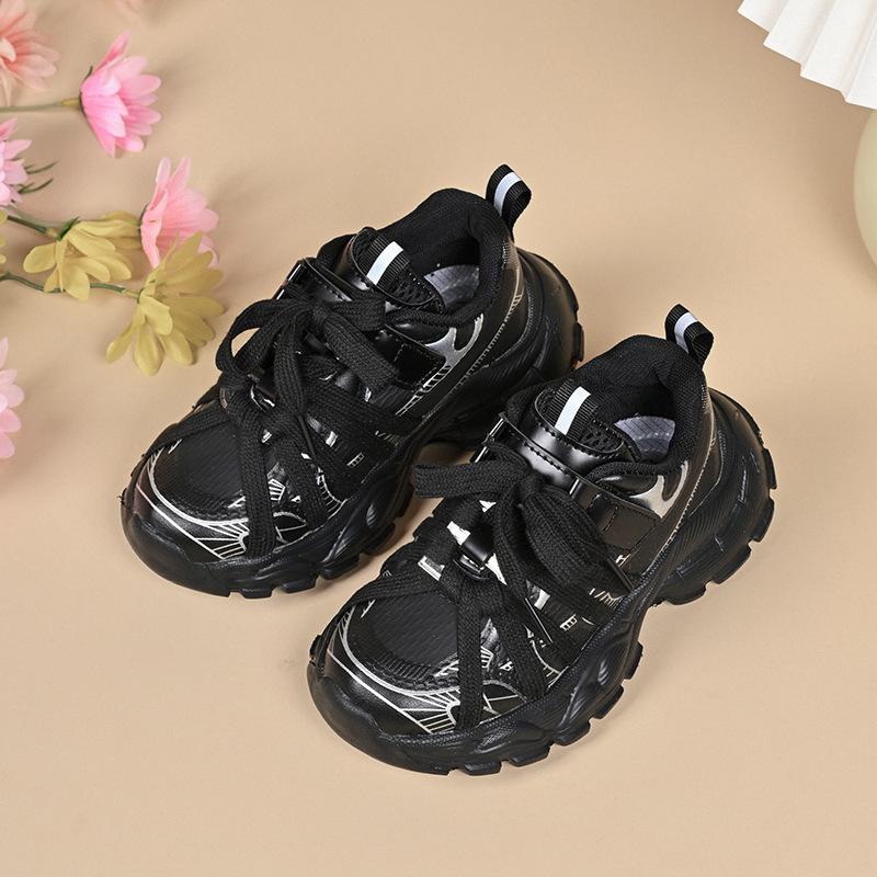 Children's shoes 2025 spring and autumn new girls' dad shoes spider-man breathable mesh running shoes boys' sports shoes