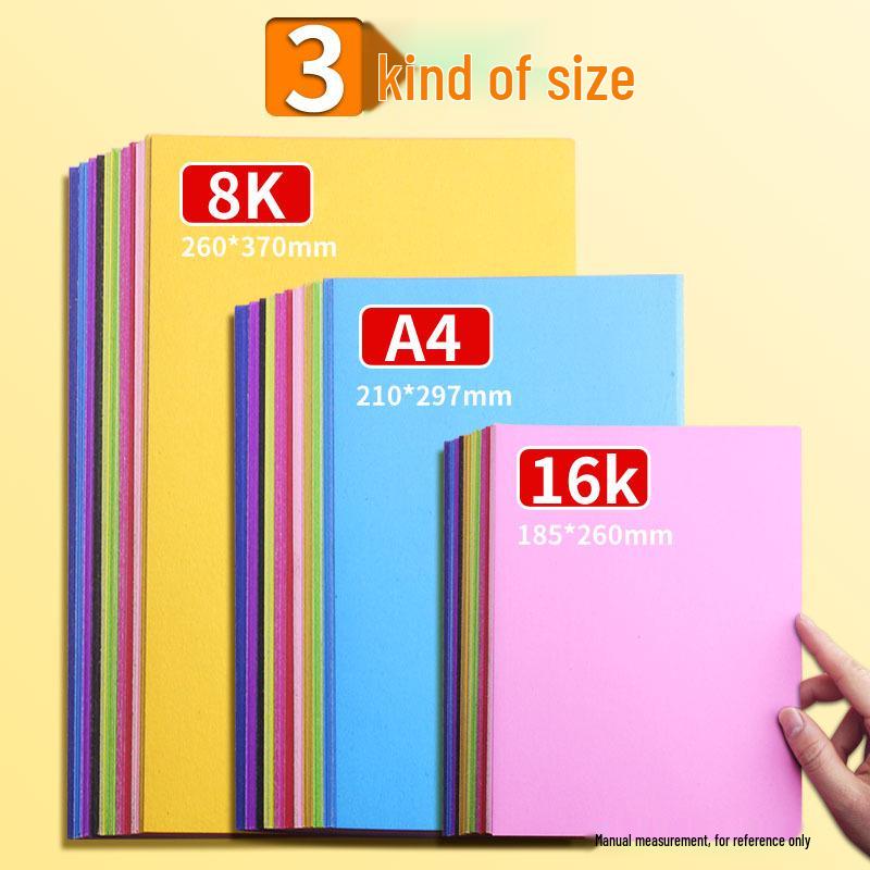 Free Shipping Colored Cardstock: 10 Colors, Thick A4 Origami Paper for Kindergarten Crafts and Student Projects.