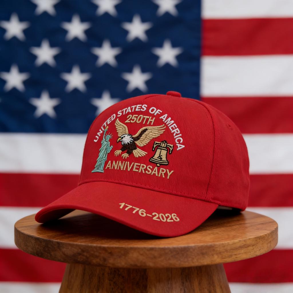 Usa 250Th Anniversary Cap: Embroidered Statue Of Liberty, Eagle & Bell Design - Honor American History, Perfect For Memorial Eve