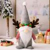 And Adorable Festive Plush Rudolf Gnome With Antlers And Colorful Pointed Hats For Christmas