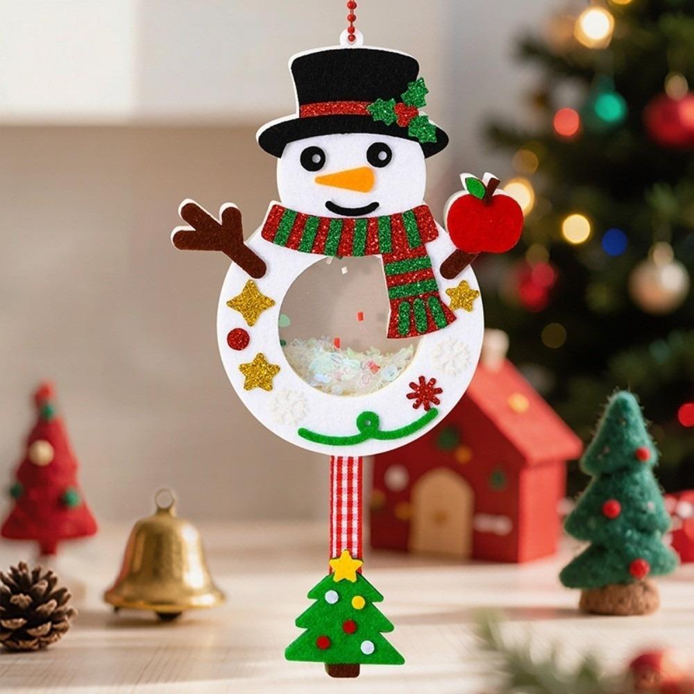 Elk Xmas Non-Woven Charms Santa Claus Shaking Sequins Christmas Toy Christmas Tree Decorations