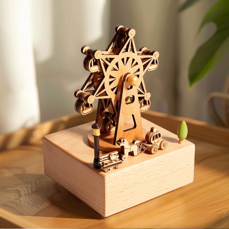 Custom Engraved Wooden Music Box Creative Home Decor Craft Birthday Gift Toy