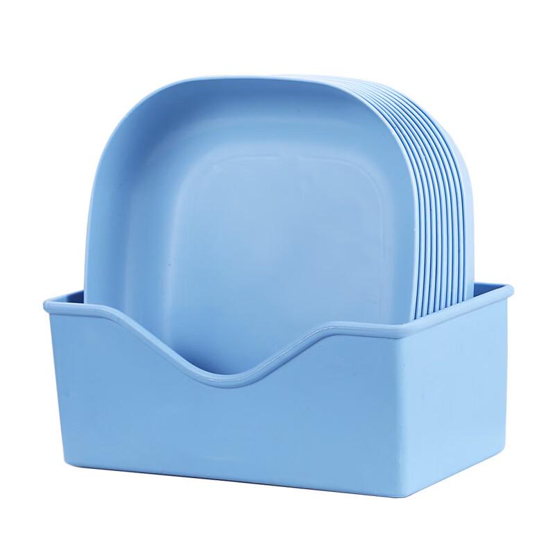 ZISIZ Wheat Straw Snack Plate Set with Storage