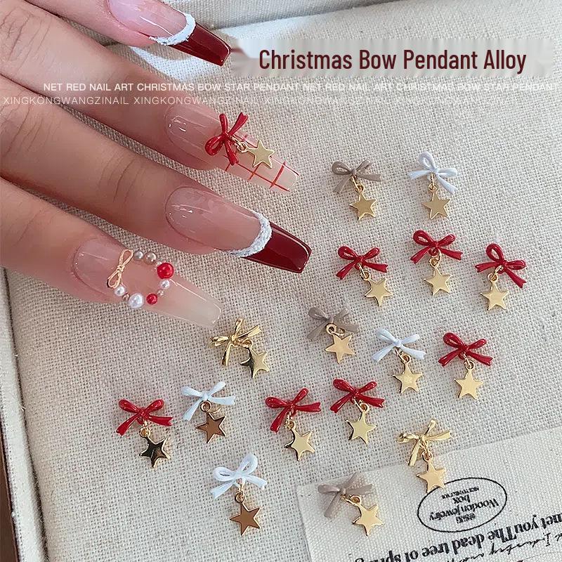 

Five-Star 3D Alloy Bow Nail Jewelry - High Color Retention, Autumn/Winter Collection.