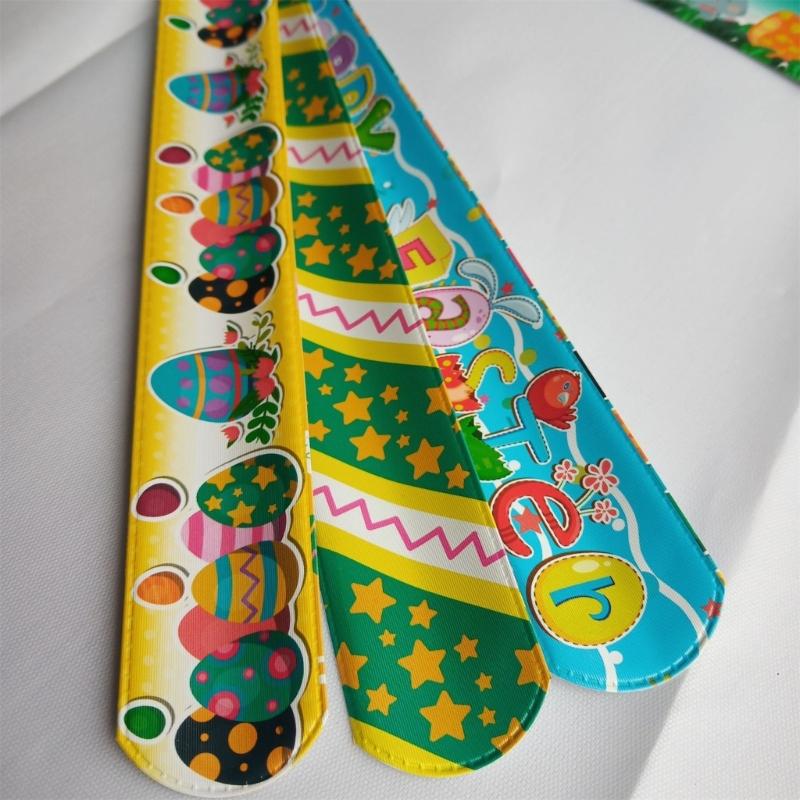 Set of 48pcs Easter Wristbands Surprise Snap Bracelets for Easter Parties Gatherings Snap Bracelets in Various Styles