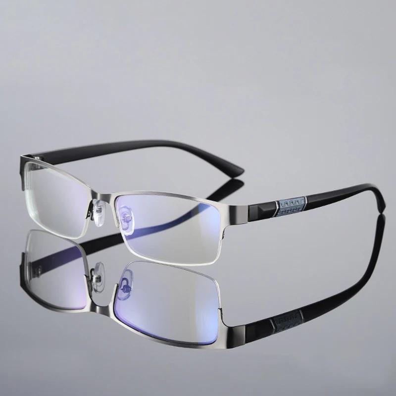Trend Reading Glasses Men and Women Half Metal Frame Diopters Business Office Men Prescription Glasses  Oculos 0 To +4.0