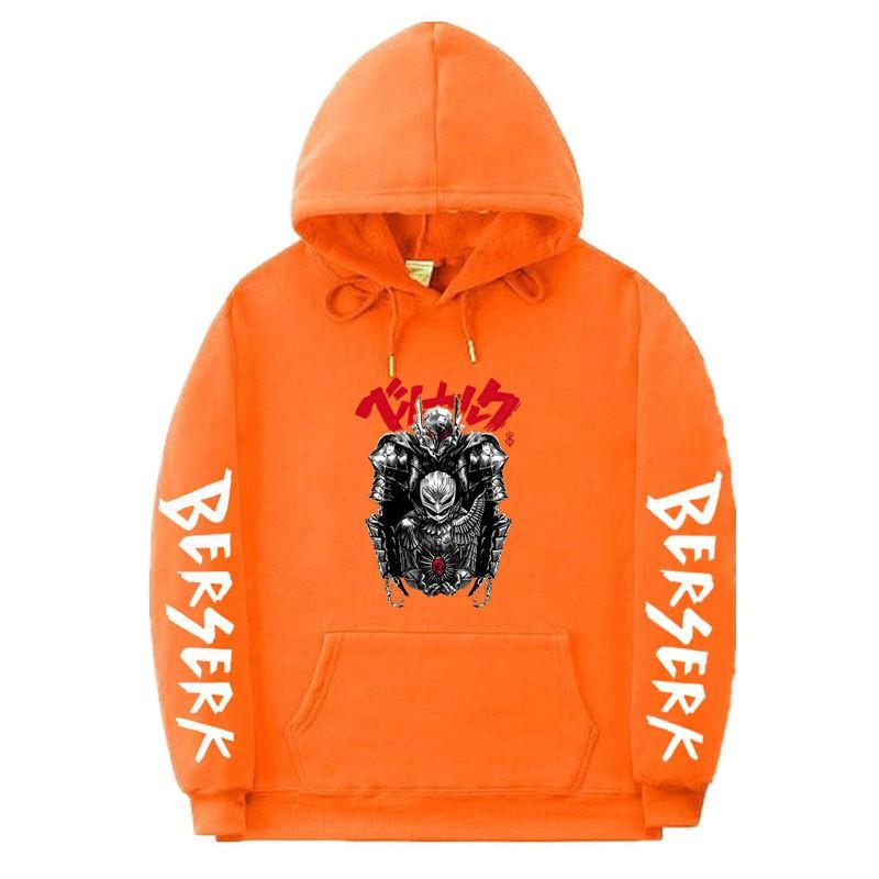 Berserk Anime Hooded Fleece Sweatshirt Men Unisex Streetwear Oversized Pullover Casual Sportswear