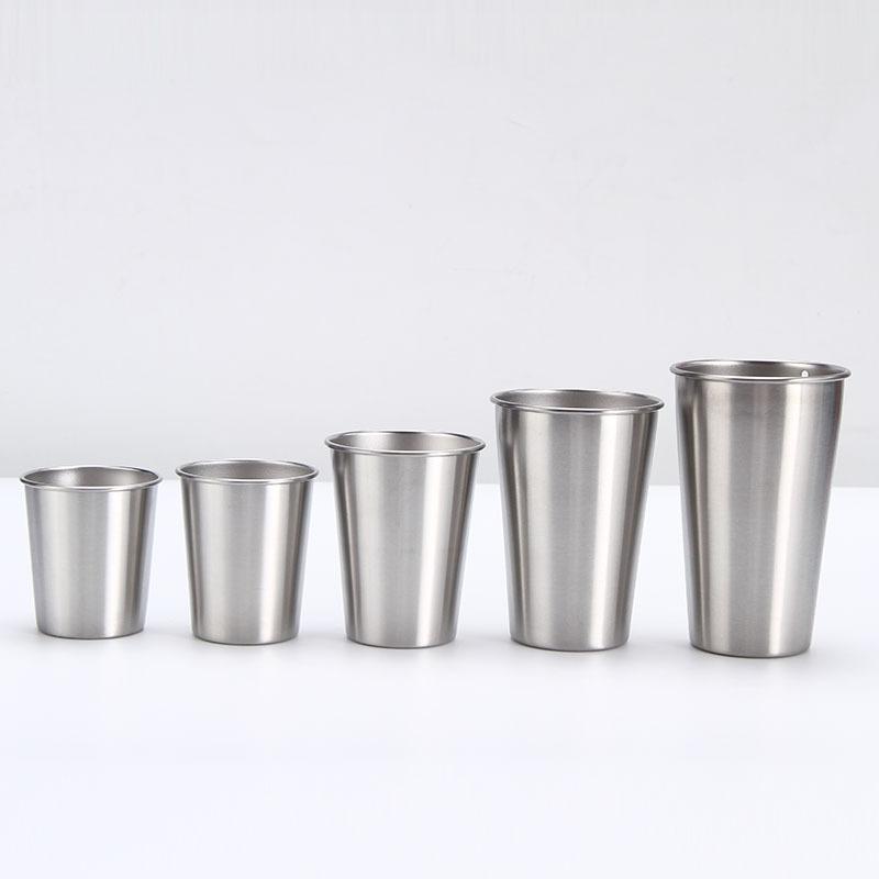 10pcs Stainless Steel Silver Cups 200ML Insulated Metal Cup 304 Drinking Beer Mug Metal Travel Drink Cup