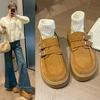 Women's Autumn New Double Belt Buckle Thick-soled Heightening Muffin Shoes Women's Single Shoes