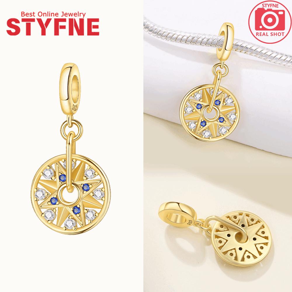 Gold Series Original Copper Sleeping Cat Cute Moon Grape Cherry Star Moon Pendant Beads Fit Bracelet Women Jewelry Gift Diy