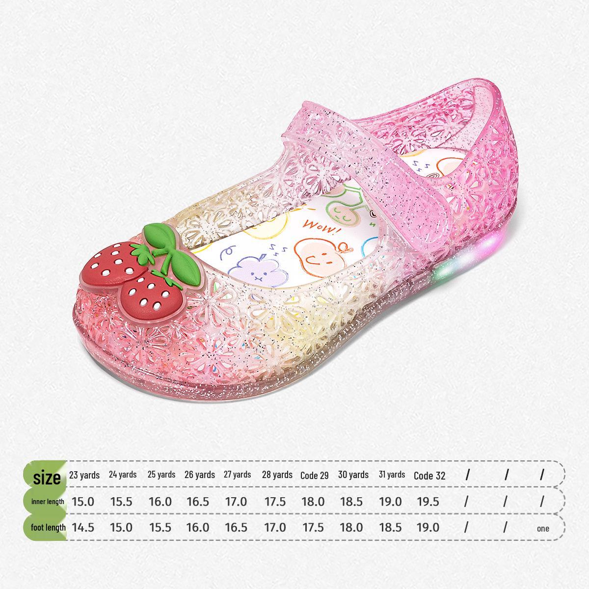 Flashing Light Sandals | Snuffy Girls  2026 Spring/Summer Cartoon Gradient Princess Shoes 29
