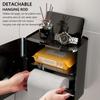 1Pcs Light Luxury Style Tissue Box Wall Mount Bathroom Tray Shelf New Roll Paper Storage Box