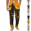 Men's Halloween Print Pocket Casual Lounge Pants Drawstring Waist Relaxed Fit Sleepwear Bottoms for Home Use