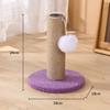 Compact Cat Climbing Frame Small Size but Fully Functional Sisal Scratching Post with Teasing Ball for Limited Home Space