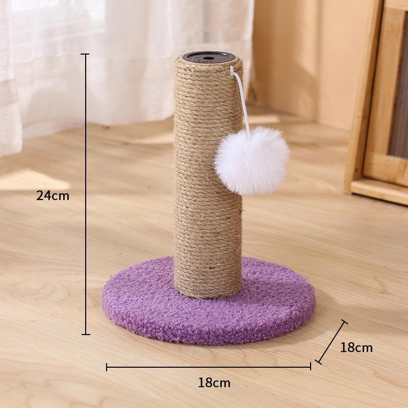 Compact Cat Climbing Frame Small Size but Fully Functional Sisal Scratching Post with Teasing Ball for Limited Home Space