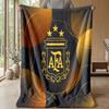 Argentina Football Printed Flannel Blanket Skin Friendly Warm Decorative Throw for Indoor Couch Bed Daily Use
