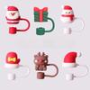 8PC Santa Claus Straw Hat, Cute Snowman Elk Straw Cap, Stanley Dust Stopper