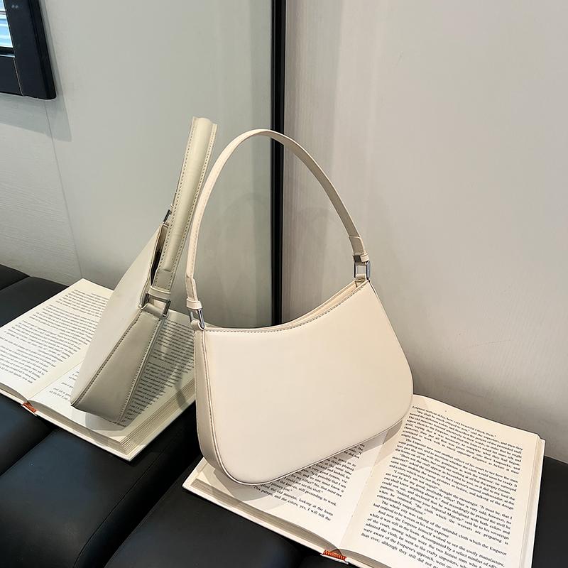 

PU Minimalist Shoulder Mini Bag for Women Monochromatic Zipper Stitching Versatile Armpit Bag High Quality New Fashion
