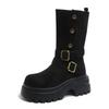 British Style Platform Heightening Martin Boots Women's New Small Slim Medium Tube Knight Short Boots In Autumn and Winter 2025