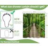 Nature Forest Wooden Bridge Shower Curtain 3D Rain Forest Scenic Landscape Shower Curta for Bathroom Decor, Waterproof Cloth Fabric with Hooks 70 X