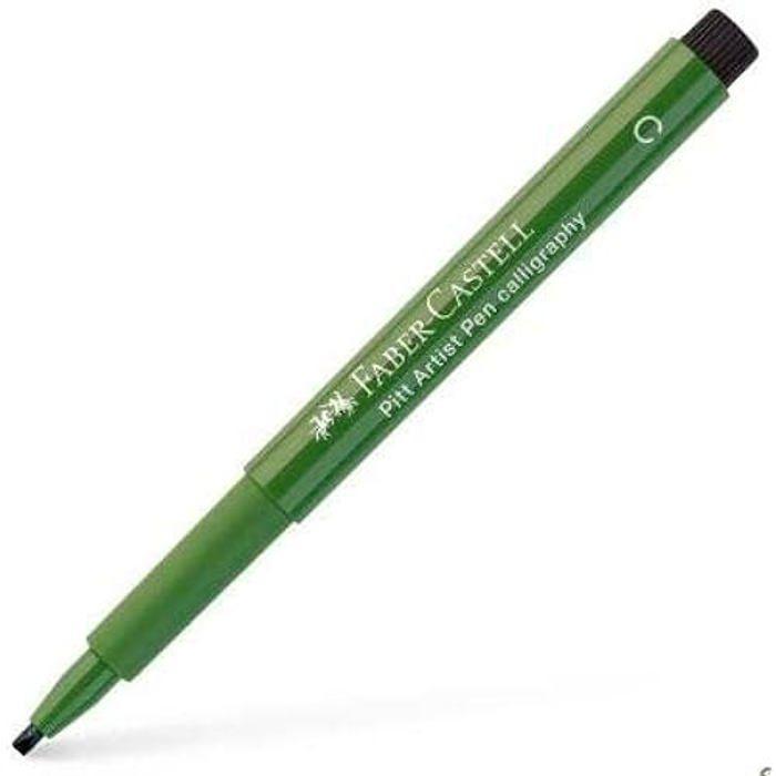 Stylo À Encre - FABER-CASTELL - Artist Pen - Calligraphie - Pointe C - Couleur Vert Chrome