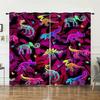 Curtain Tyrannosaurus Rex Skeleton Dinosaur Sunshade Digital Printing Blackout Curtain Punching